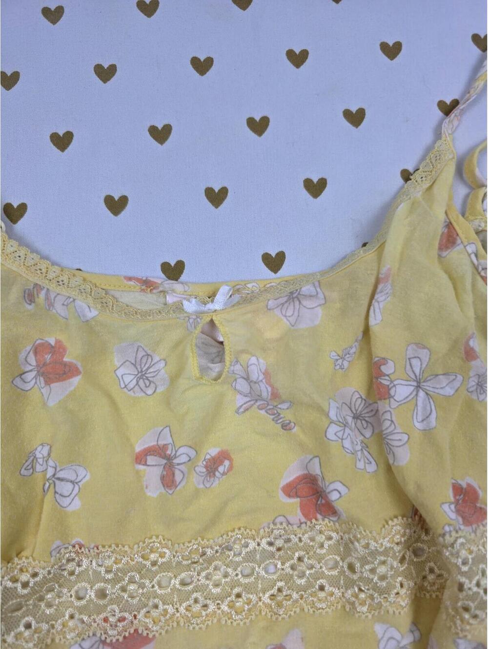 Victorias Secret Vintage ANGELS Medium Yellow Soft Sleep Dress Nightie Y2 MODAL - Picture 3 of 6